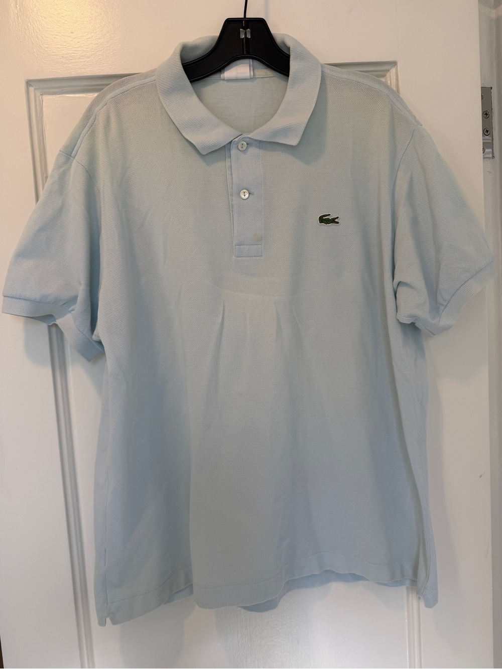 Lacoste Men’s Pale light Blue Short-Sleeve Polo Embroidered Crocodile buttons